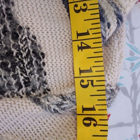 Lucky Brand M WhiteGray Knitted Lngslvs CottonWool Women's SweaterOpenedCardigan - Picture 3 of 10